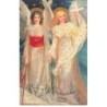 n°25080 - Noël - Fröhliche Weihnachten - Clapsaddle - Deux anges gardiens, l'une portant une croix, l'autre un épée