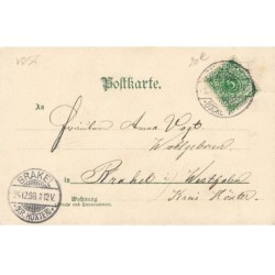 n°25091 - Père Noël et un ange dans son traïneau rempli de jouets, tiré par un renne - 1898