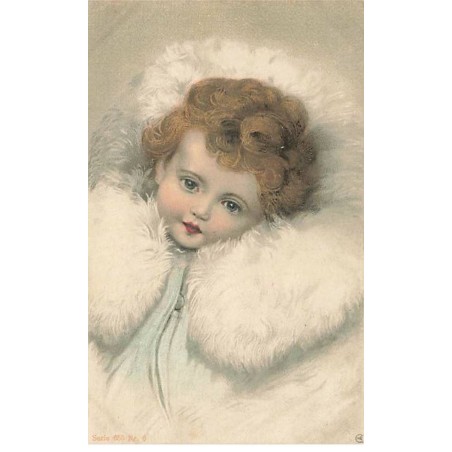 n°25094 - Fantaisie - Portrait d'enfant avec un boa en fourrure