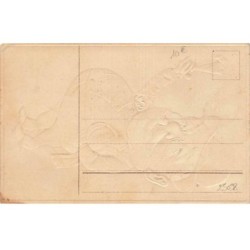 n°25098 - Carte Gaufrée - Homme agé trinquant avec une flûte de champagne
