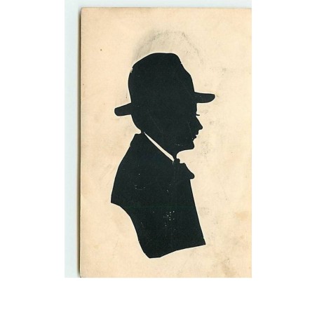 n°2511 - Silhouette  Homme avec chapeau profil droit