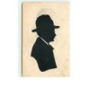 n°2511 - Silhouette  Homme avec chapeau profil droit