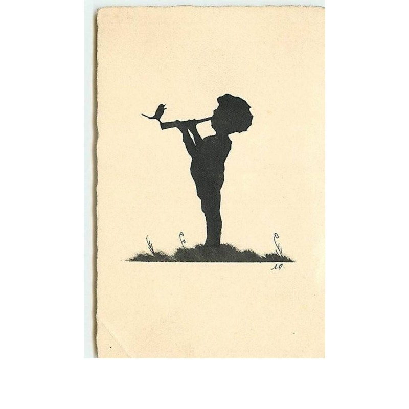 n°2513 - Silhouette  Enfant jouant de la flûte