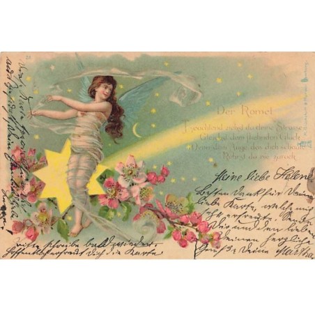 n°25135 - Fantaisie - Der Romet - Fée, sylphide chevauchant une comète