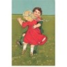 n°25148 - Fantaisie - Flatscher - Couple d'enfants dansant au milieu d'un pré