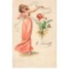 n°25163 - Fantaisie - Jeune femme dansant près de coquelicots