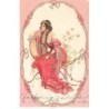 n°25165 - Carte Gaufrée - Art Nouveau - Jeune femme songeuse, assise