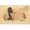 n°25167 - Fantaisie - M. Flatscher - Grand caniche faisant sauter des chats dans un cerceau