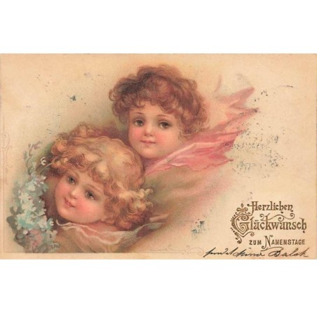 n°25188 - Style Clapsaddle, Brundage - Deux têtes d'anges