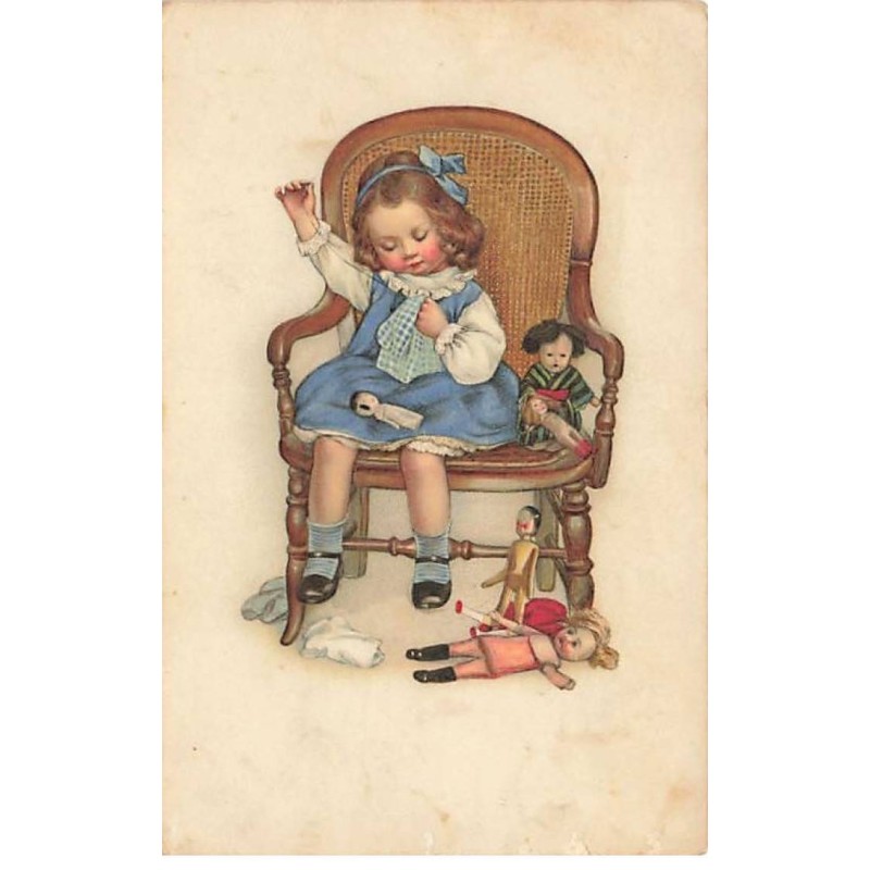 n°25191 - SB Pearse - MM Vienne n°635 - Fillette racomodant les vêtements de ses poupées - Carte vendue en l'état