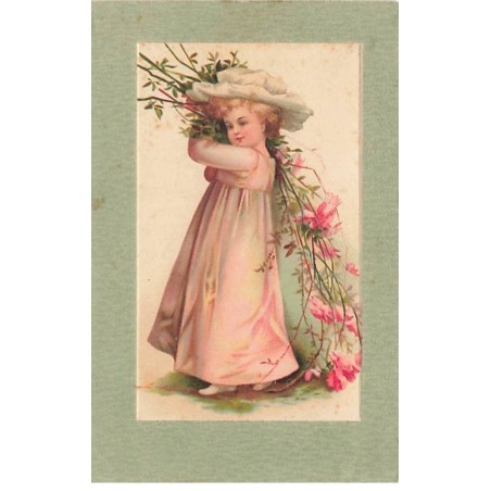 n°25194 - Fantaisie - Clapsaddle - Fillette portant des branches fleuries