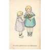 n°25205 - Illustrateur - P. Ebner - MM Vienne 1357 - Deux fillettes préparant un bouquet