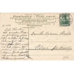 n°25210 - Carte Gaufrée - Nouvel An - Enfants près d'une pendule, l'un jouant de la trompette
