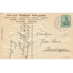 n°25219 - Carte Gaufrée - Nouvel An - Enfants près de muguet et de violettes