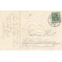 n°25220 - Carte Gaufrée - Nouvel An - Fillette faisant une boule de neige