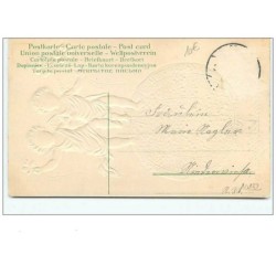 n°10132 - Carte Fantaisie Gaufrée - Fröhliches Neujahr - Angelots sur un Globe