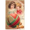 n°25246 - Carte Gaufrée - Fantaisie - Enfants près d'un ballon, et d'une corde à sauter