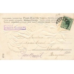 n°25247 - Carte Gaufrée - Fantaisie - Ange embrassant une fleur humanisée - Surréalisme