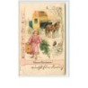 n°2526 - Carte Gaufrée - Fröhliche Weihnachten - Fillette à coté d'une diligence