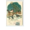 n°2529 - Carte légèrement Gaufrée - Joyeux Noël - Père Noël livrant les cadeaux dans une voiture
