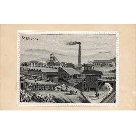 n°25354 - Brodée - Carte Tissée Soie - SAINT-ETIENNE - Usine