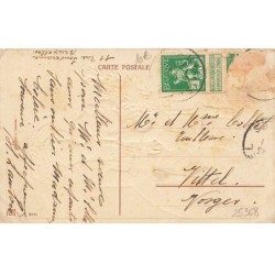 n°25368 - Carte Gaufrée - Bonne Année - Une femme et une petite fille sous la neige