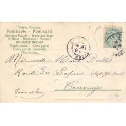n°25370 - Carte Gaufrée - Bonne Année 1905 - Une fillette montrant sa poupée à une femme