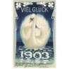 n°25372 - Carte Gaufrée - Nouvel An - Art Nouveau - Viel Glück 1903 - Cygne
