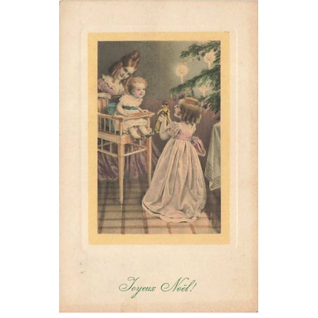 n°25381 - MM Vienne n°557 - Joyeux Noël - Fillette montrant à sa petite soeur sa poupée
