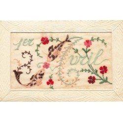 n°25402 - Carte Brodée -...