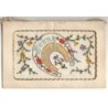 n°25404 - Carte Brodée - Fantaisie - Bonne Année - Fer à cheval et fleurs
