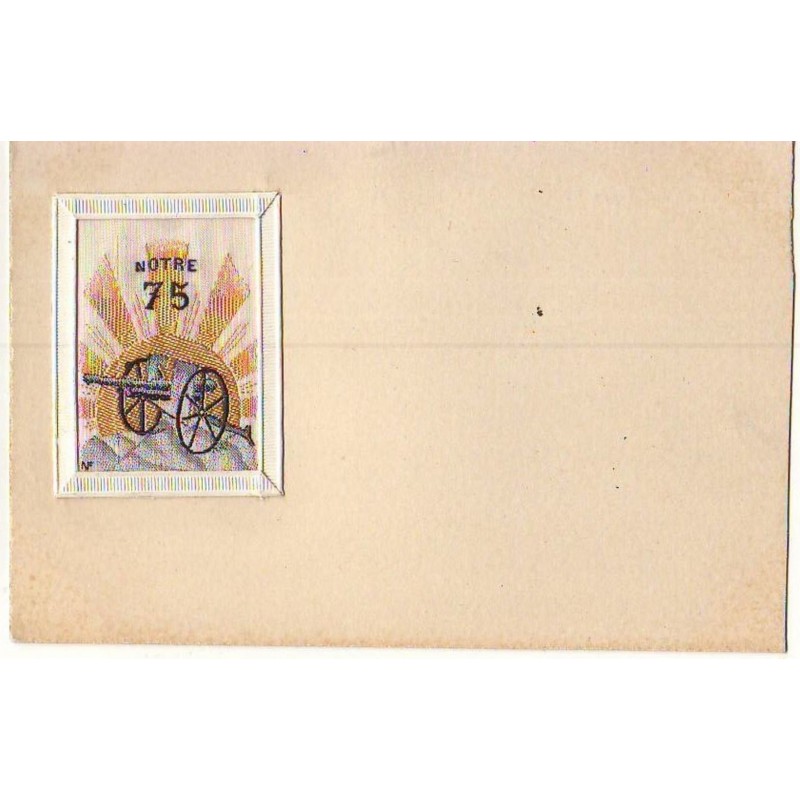 n°11954 - Carte Fantaisie - Tissée Soie - Canon de 75