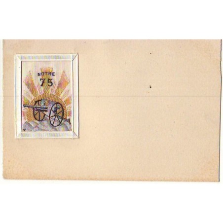 n°11954 - Carte Fantaisie - Tissée Soie - Canon de 75
