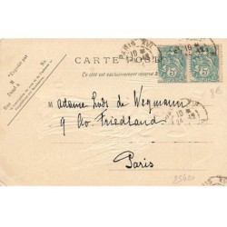 n°25420 - Carte Gaufrée - Joyeux Noël - Ange Gardien sous es cloches - Etoile Filante