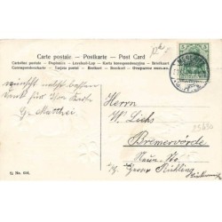 n°25430 - Carte Gaufrée - Viel Clück im neuen Jahre - Attelage de cochons, angelot, champignon