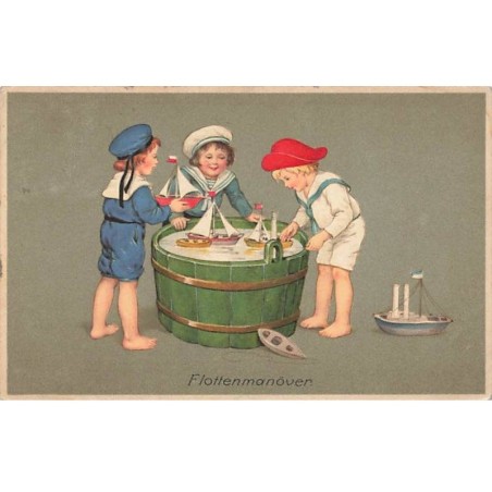n°25440  - Fantaisie - Style Flatscher - Flottenmanöver - Manoeuvre de flotte- Jeu avec des Bateaux