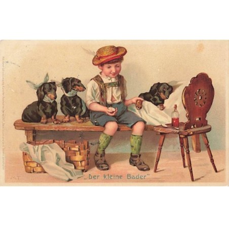 n°25447 - Fantaisie - Meissner - M.T. - Der Kleine Bader - Teckels Malades - Dackel