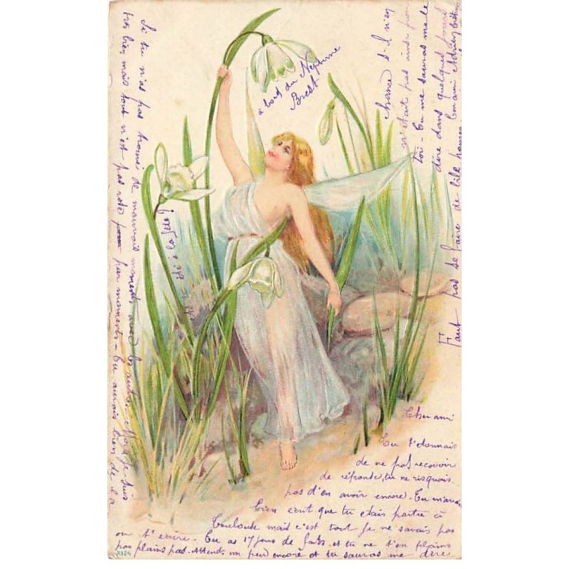 n°25450 - Fantaisie - Carte Gaufrée - Fée, Sylphide