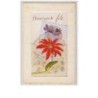 n°2555 - Carte Brodée - Heureuse Fête - Fleur Rouge