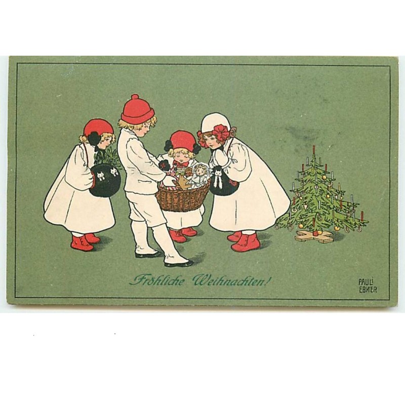 n°11958 - MM Vienne n°469 - Pauli Ebner  Fröhliche Weihnachten - Enfants apportant des cadeaux