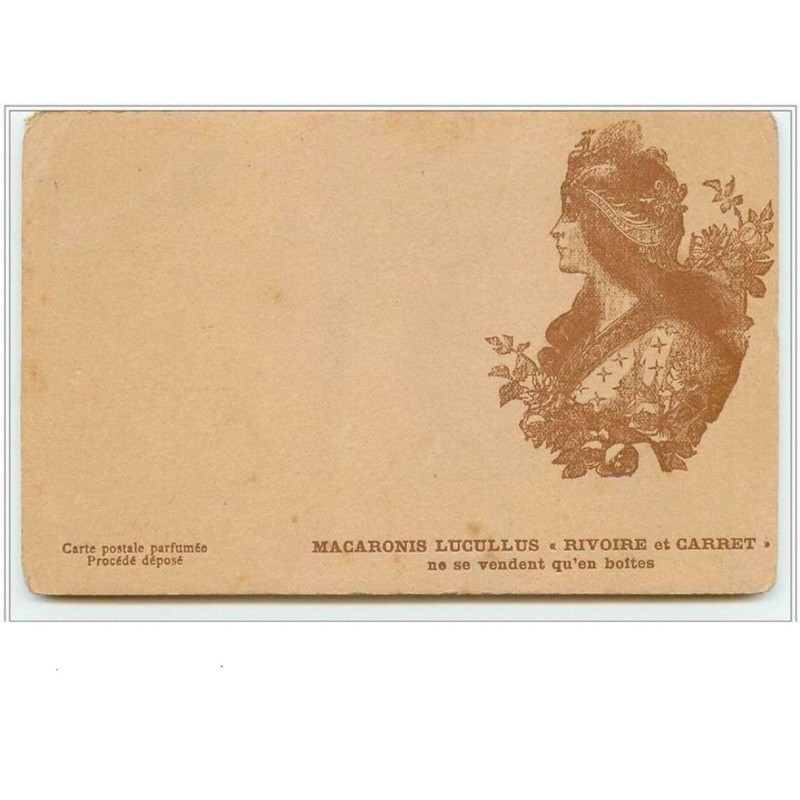n°2612 - Macaronis Lucullus Rivoire et Carret - Art Nouveau - Femme - CP Parfumée