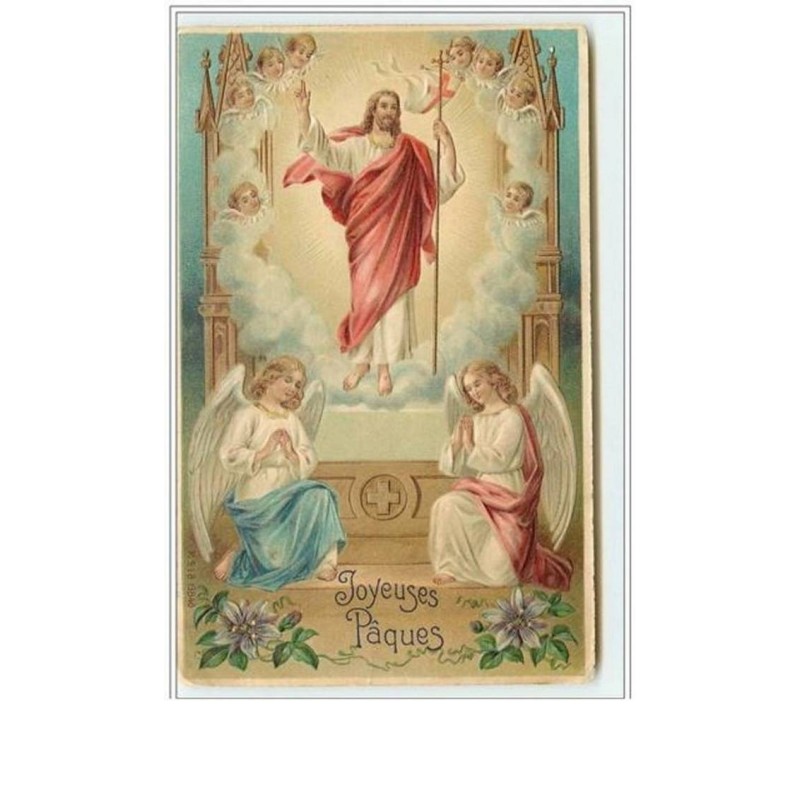 n°2645 - Carte Gaufrée - Jésus et anges