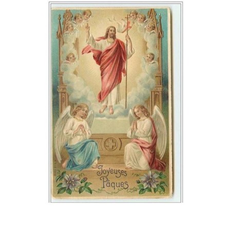 n°2645 - Carte Gaufrée - Jésus et anges