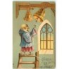 n°2655 - Carte Gaufrée - Fröhliche Ostern - Poussin moine sonnant les cloches