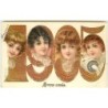n°11968 - Carte Gaufrée - Bonne Année 1905 - Portraits d'enfants