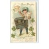 n°2668 - Carte Gaufrée - Prosit Neujahr - Fillette facteur avec une carte de cochon