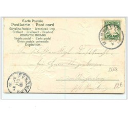 n°2668 - Carte Gaufrée - Prosit Neujahr - Fillette facteur avec une carte de cochon
