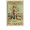 n°2669 - Glückliche Neujahr - Enfant avec des cochons