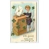 n°2671 - Carte Gaufrée - Viel Glück im neuen Jahre - Enfant postant une lettre