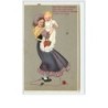 n°2681 - Carte Gaufrée - Femme avec son bébé - Souris - style Flatscher